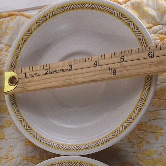 6 Vintage Franciscan Hacienda Gold Beige Speckled Saucers - 6 3/8" - Picture 2 of 8